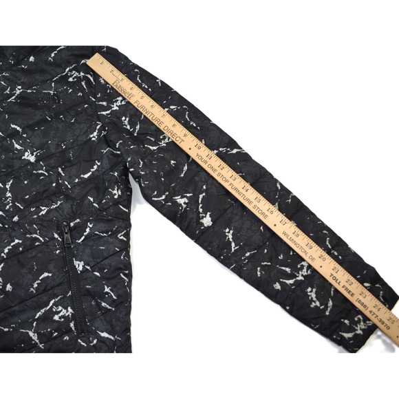 The North Face Womens Puffer Light Weight Jacket Black Marble Print Size M - Picture 10 of 11